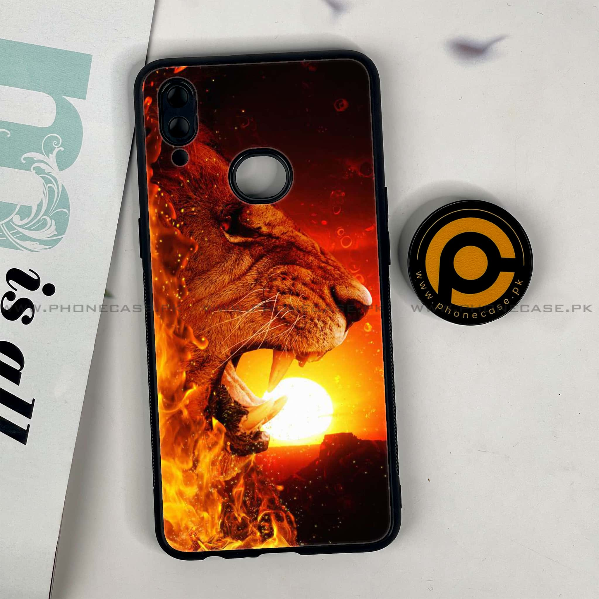 Galaxy A10s - Tiger Series - Premium Printed Glass soft Bumper shock Proof Case