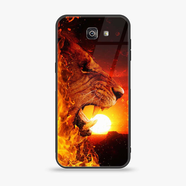 Galaxy J7 Prime 2018 - Tiger Series - Premium Printed Glass soft Bumper shock Proof Case