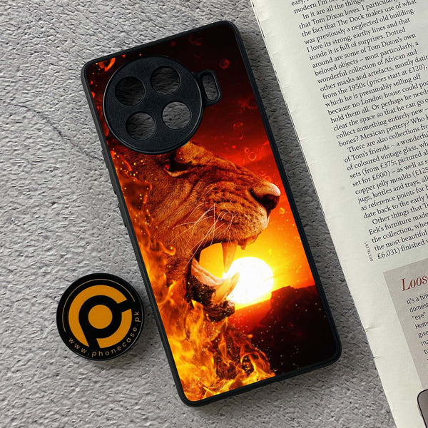 Tecno Spark 20 pro plus - Tiger Series - Premium Printed Glass soft Bumper shock Proof Case