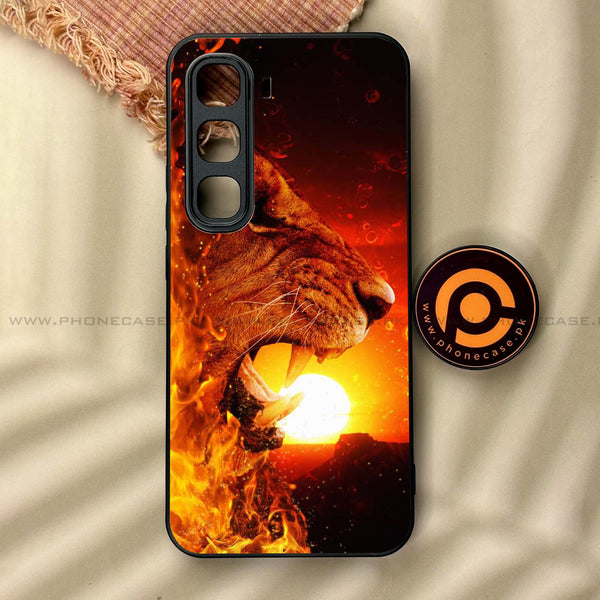 Infinix Hot 60 Pro - Tiger Series - Premium Metal Printed soft Bumper shock Proof Case