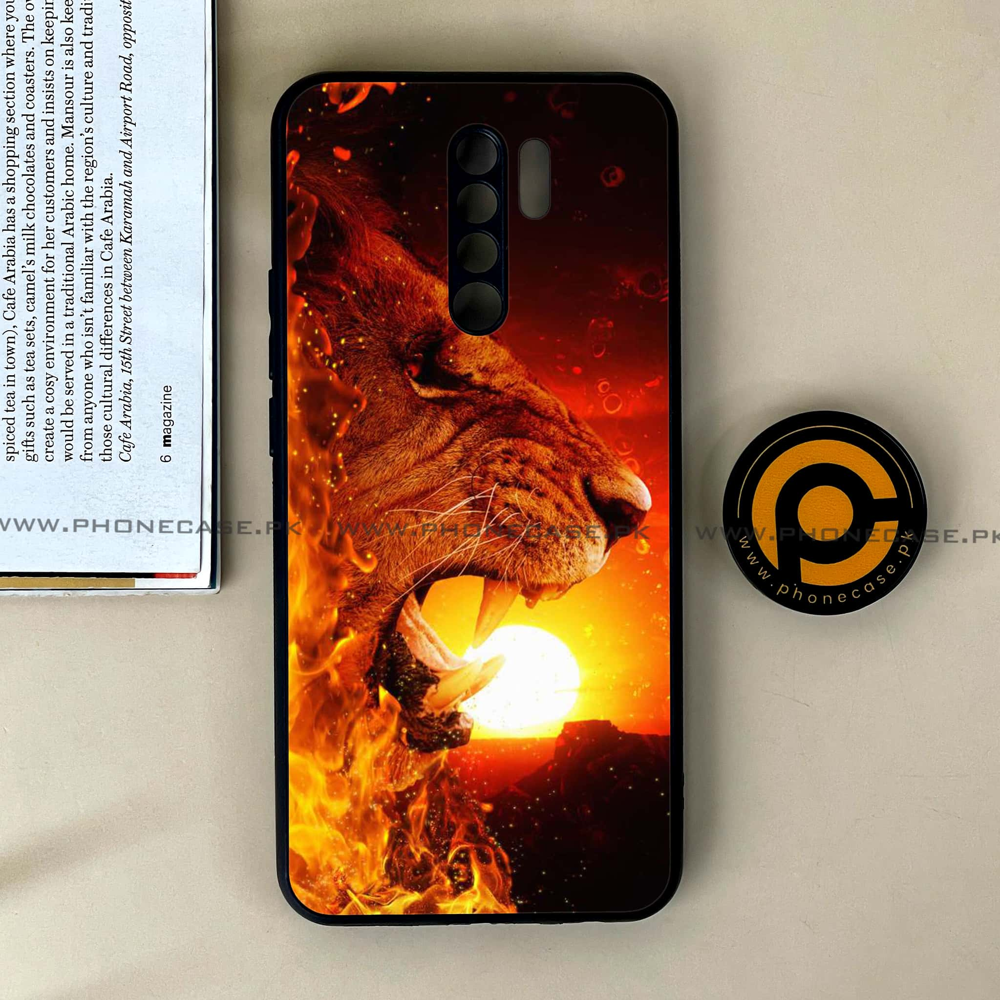 Xiaomi Redmi 9 - Tiger Series - Premium Printed Glass soft Bumper shock Proof Case