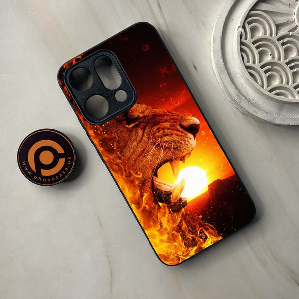 Oppo Reno 14 5G - Tiger Series - Premium Metal Printed soft Bumper shock Proof Case