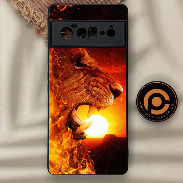 Google Pixel 6 Pro - Tiger Series - Premium Metal Printed soft Bumper Shock Proof Case