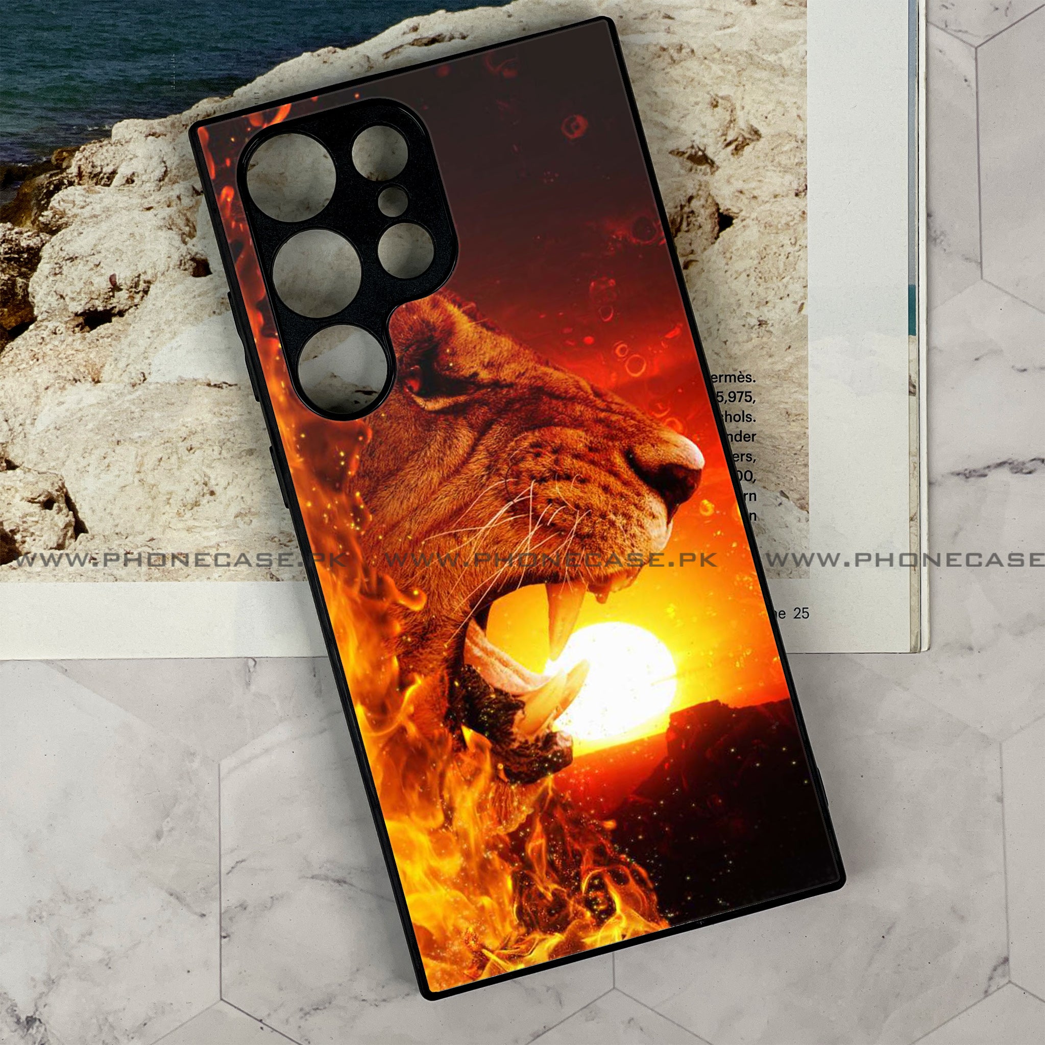 Galaxy S21 Ultra -Tiger  Series - Premium Metal Printed soft Bumper shock Proof Case