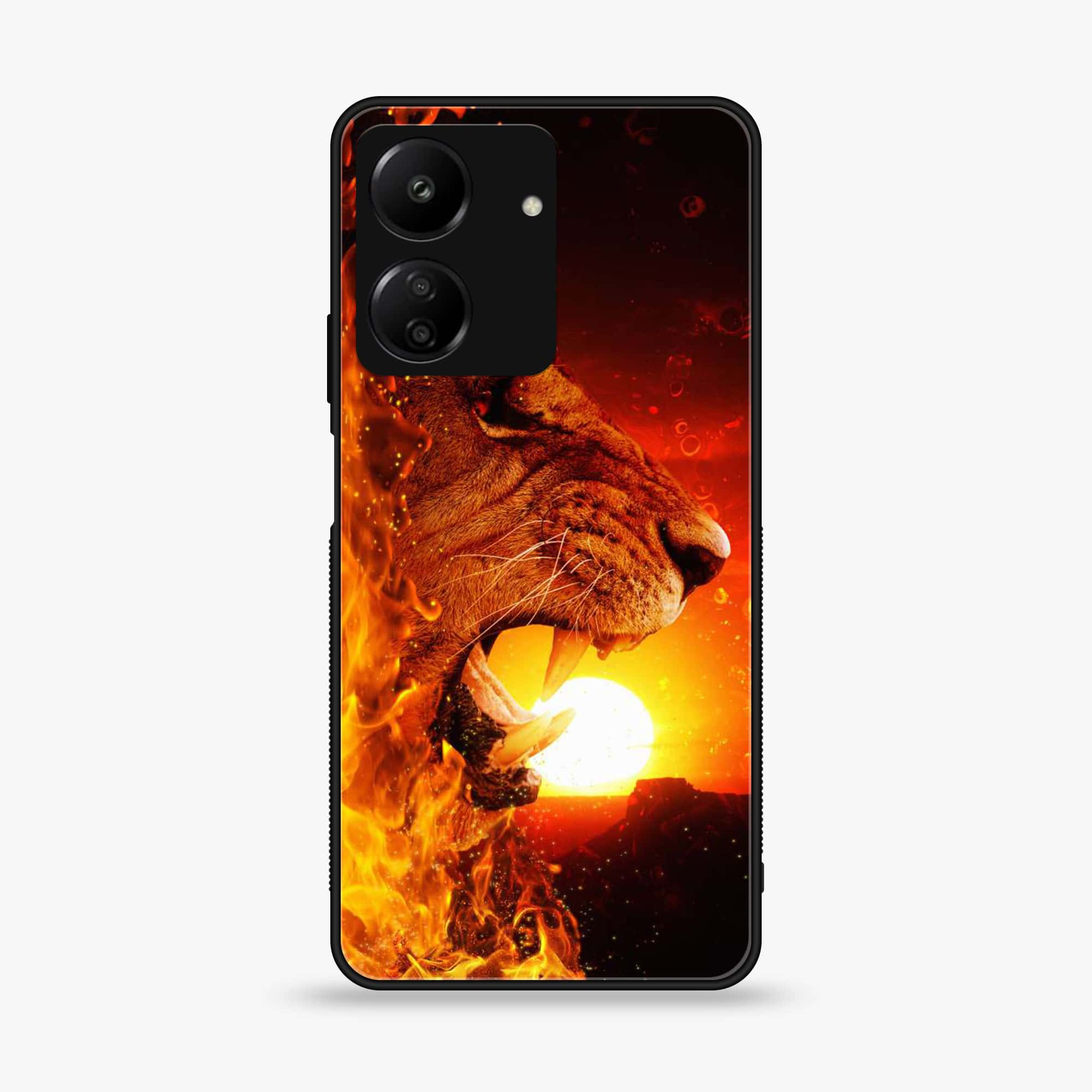 Xiaomi Poco C65 - Tiger Series - Premium Printed Glass soft Bumper shock Proof Case