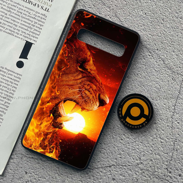 Samsung Galaxy S10 5G - Tiger Art Series - Premium Printed Glass soft Bumper shock Proof Case