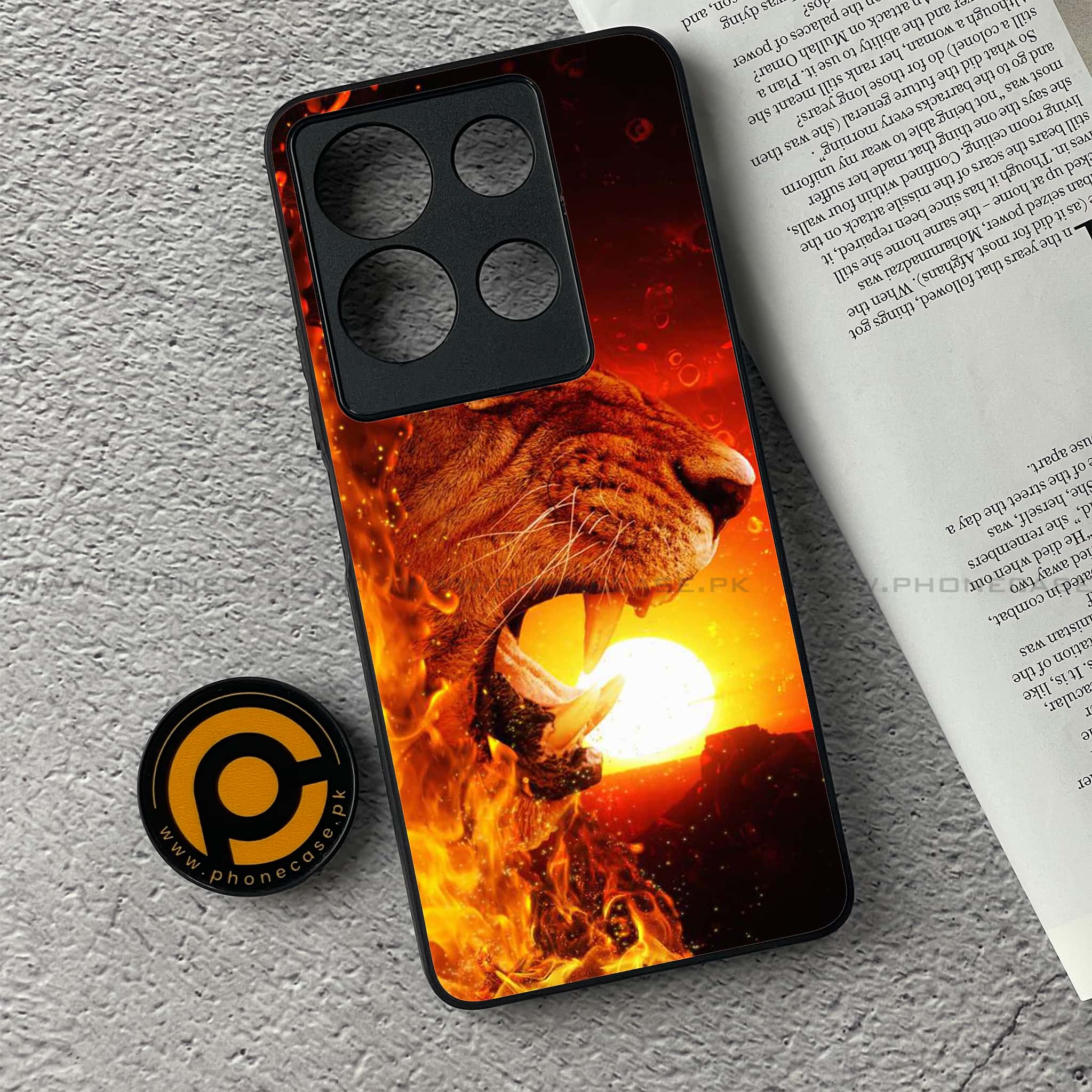 Infinix Note 30 - Tiger Series - Premium Printed Glass soft Bumper shock Proof Case