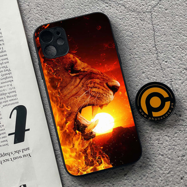 iPhone 11  Tiger Art Series  Premium Printed Glass soft Bumper shock Proof Case
