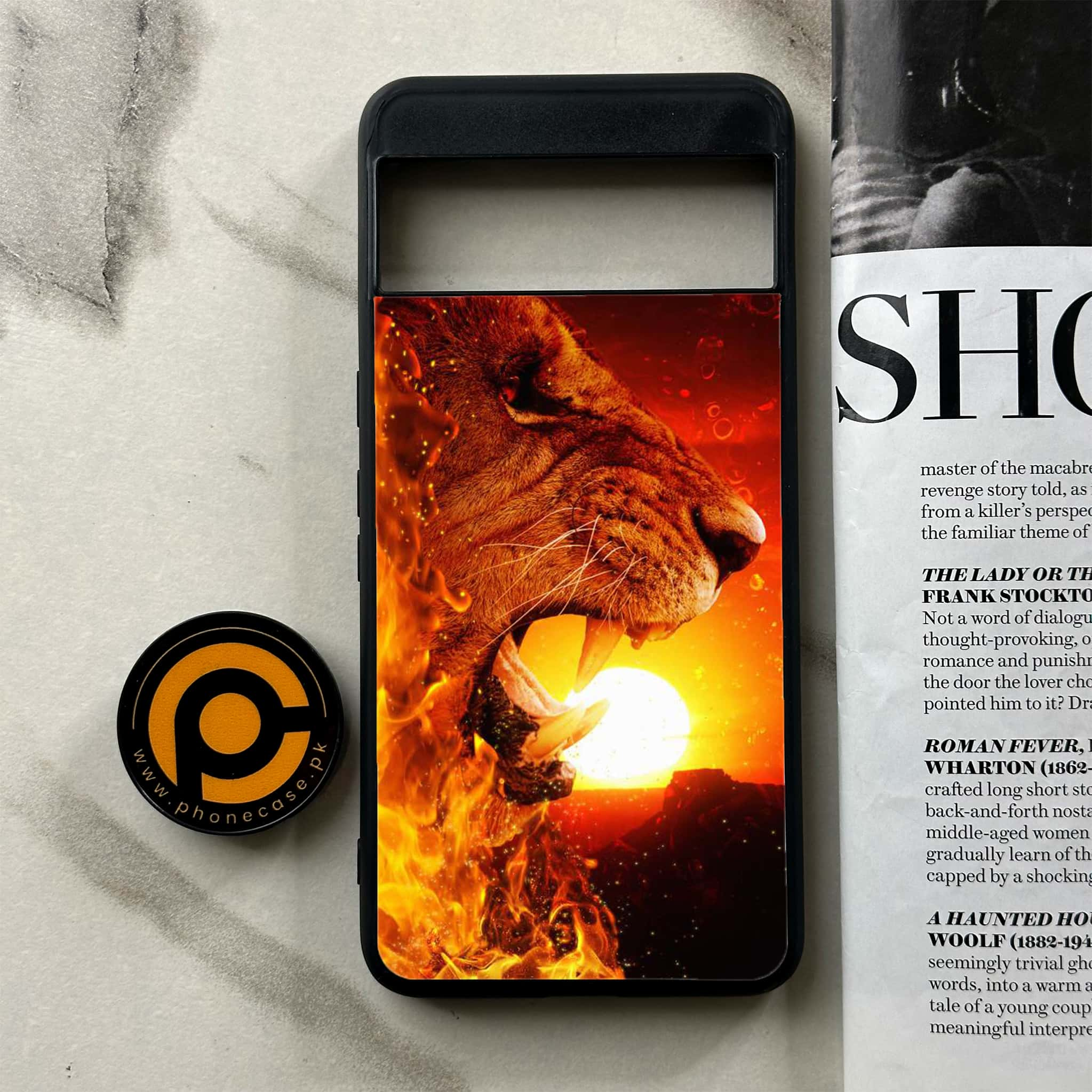 Google Pixel 8 Pro - Tiger Series - Premium Printed Glass soft Bumper shock Proof Case