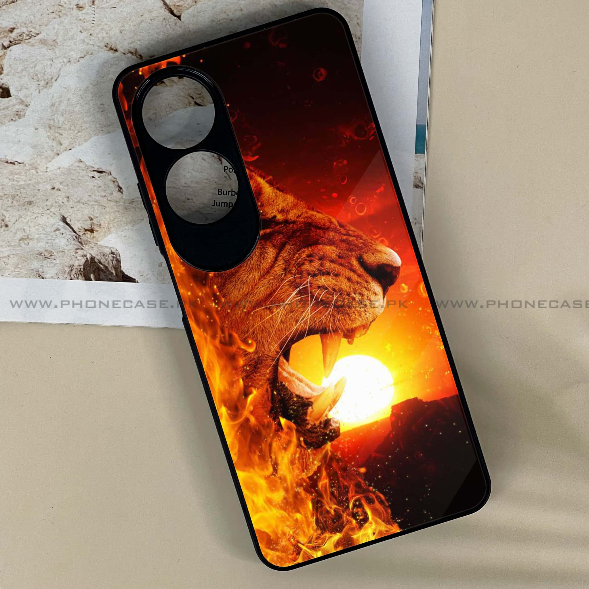 Oppo A60 - Tiger Series - Premium Printed Metal soft Bumper shock Proof Case