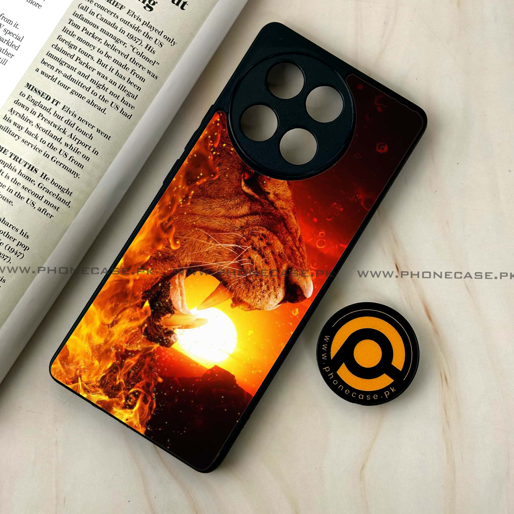 Tecno Camon 30s - Tiger Series - Premium Metal Printed soft Bumper shock Proof Case