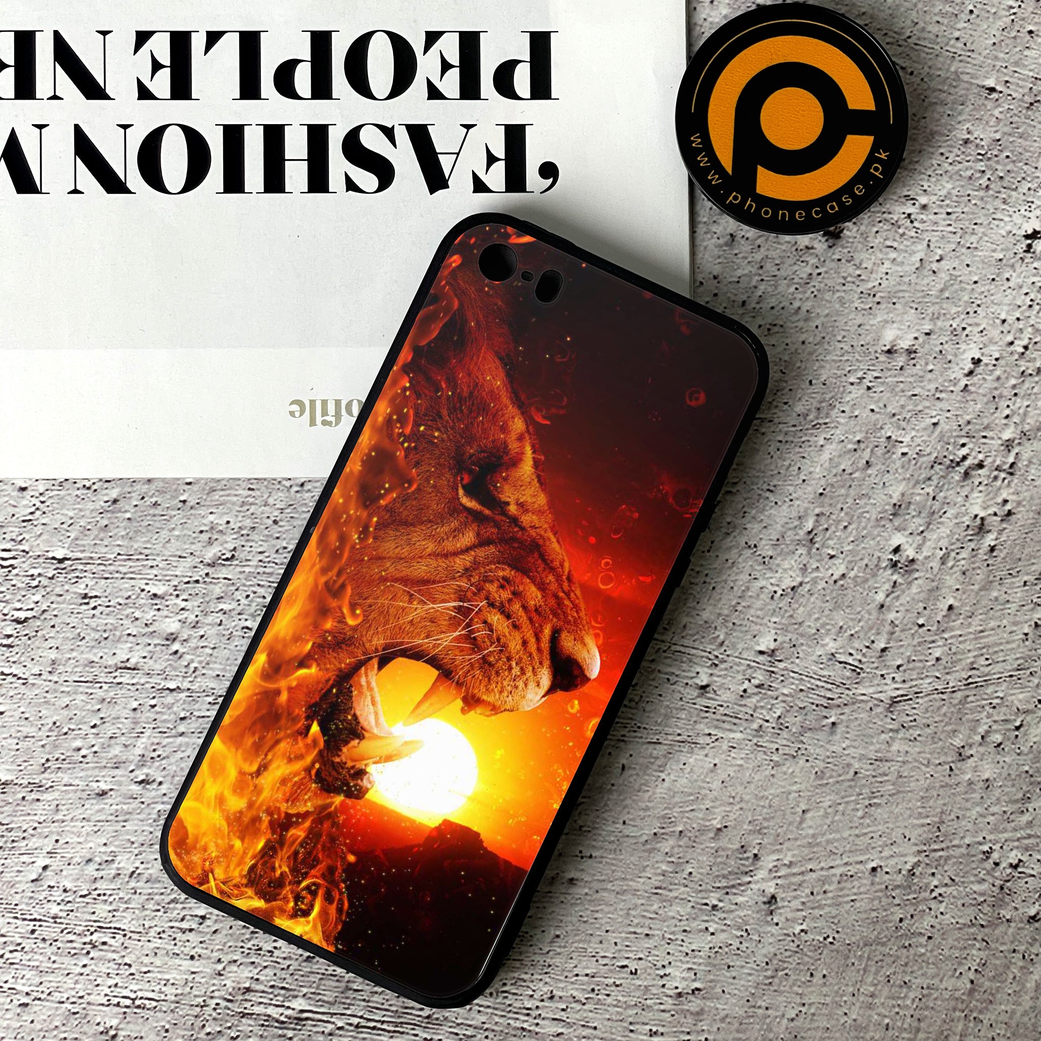 iPhone 5/5c/5s - Tiger Series - Premium Printed Glass soft Bumper shock Proof Case