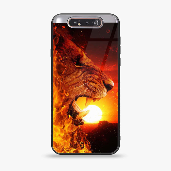 Samsung Galaxy A80 - Tiger Series - Premium Printed Glass soft Bumper shock Proof Case