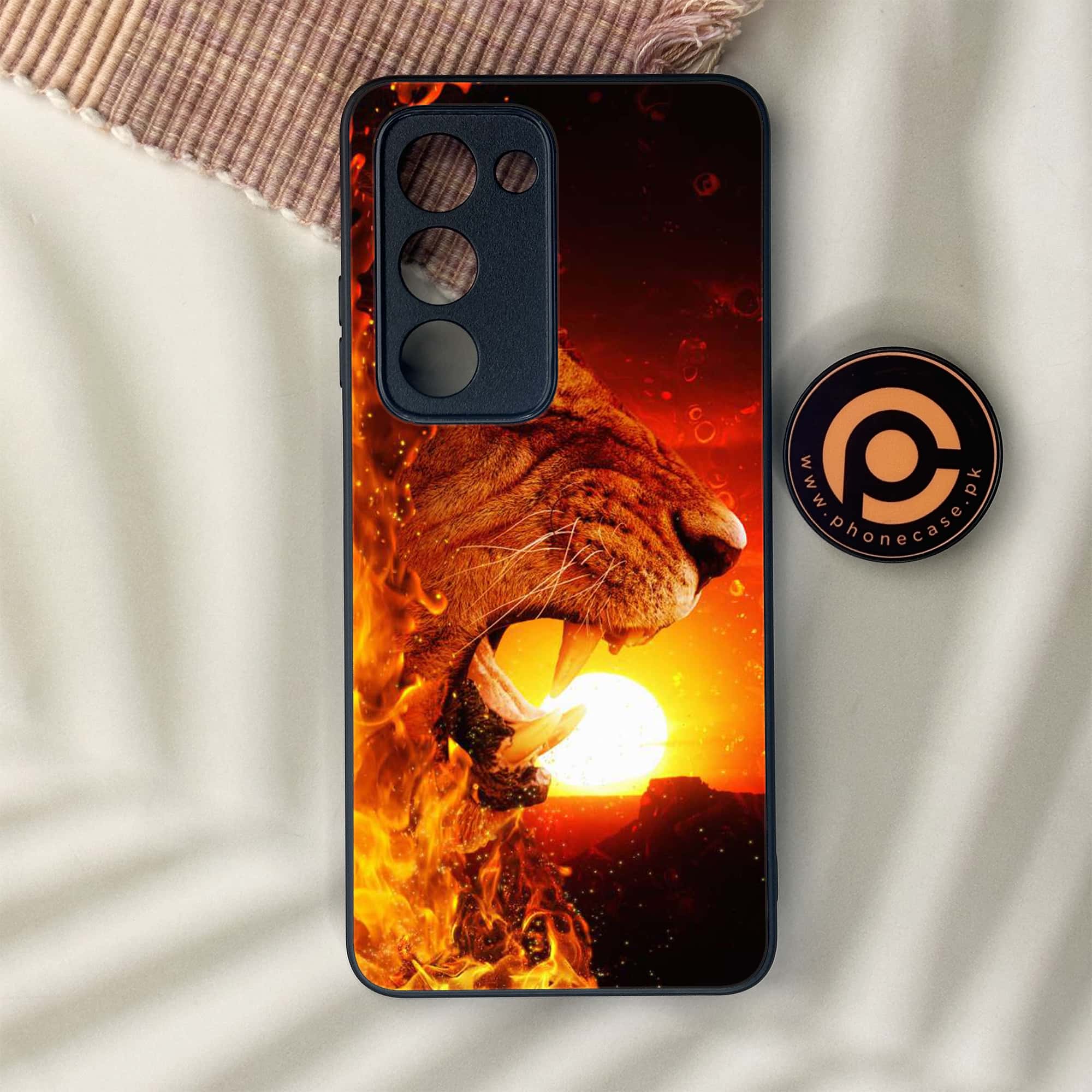 Oppo A5 2025 - Tiger Series - Premium Metal Printed soft Bumper shock Proof Case