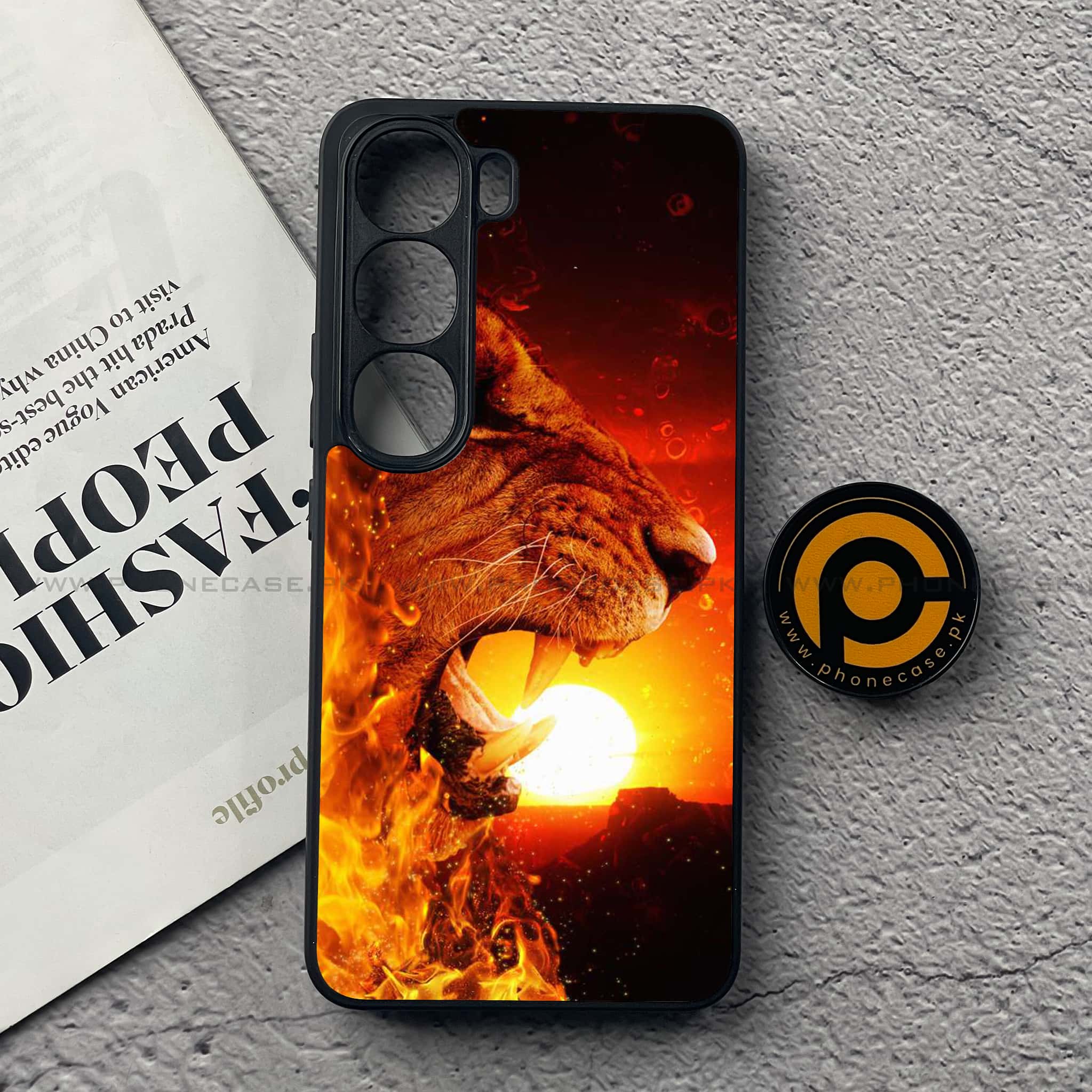 Vivo V40 Lite (IDN) - Tiger Series - Premium Metal Printed soft Bumper Shock Proof Case