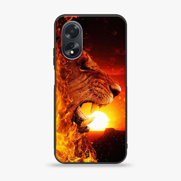 Oppo A18 4G - Tiger Series - Premium Printed Glass soft Bumper shock Proof Case