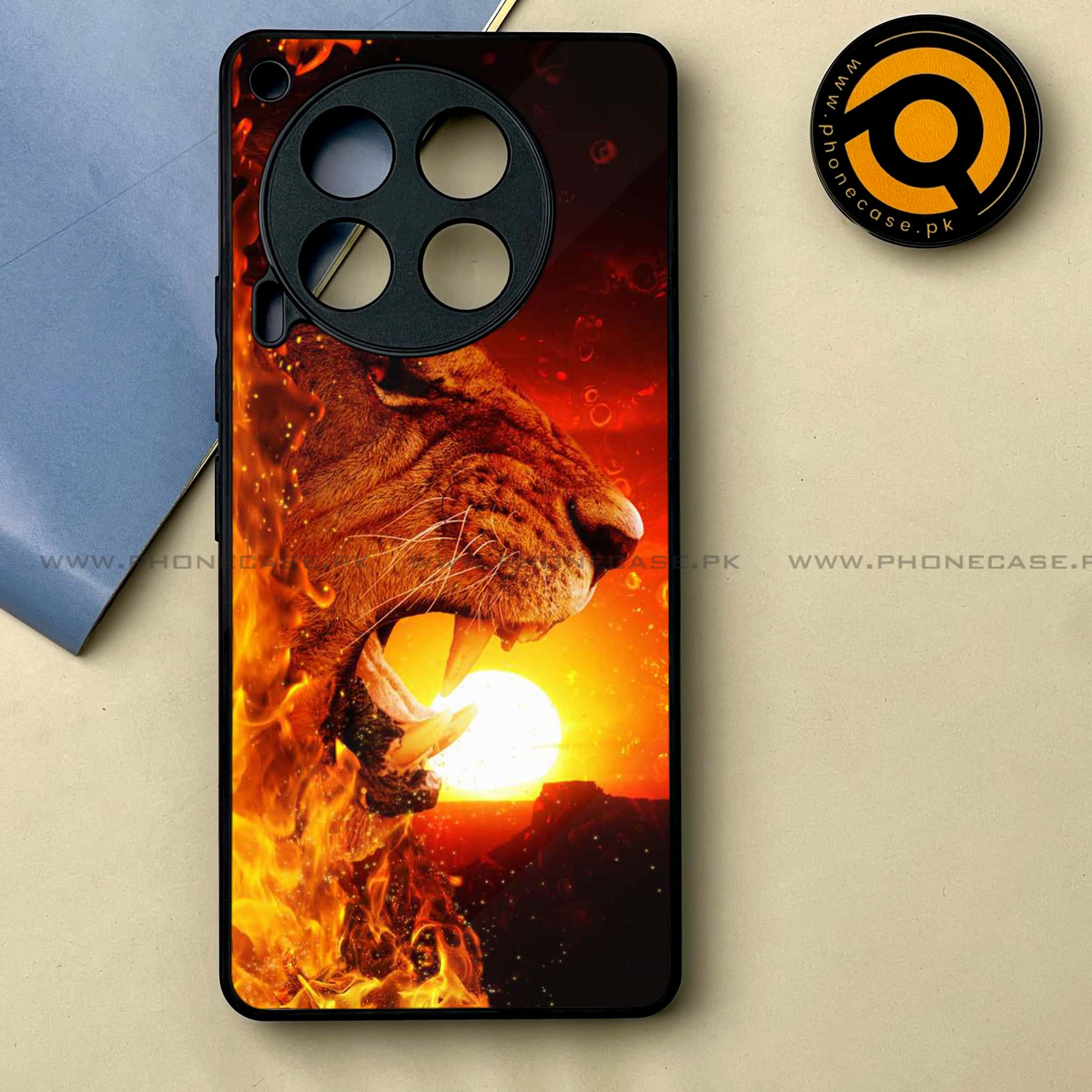 Tecno Camon 30 - Tiger Series -  Premium Printed Metal soft Bumper shock Proof Case