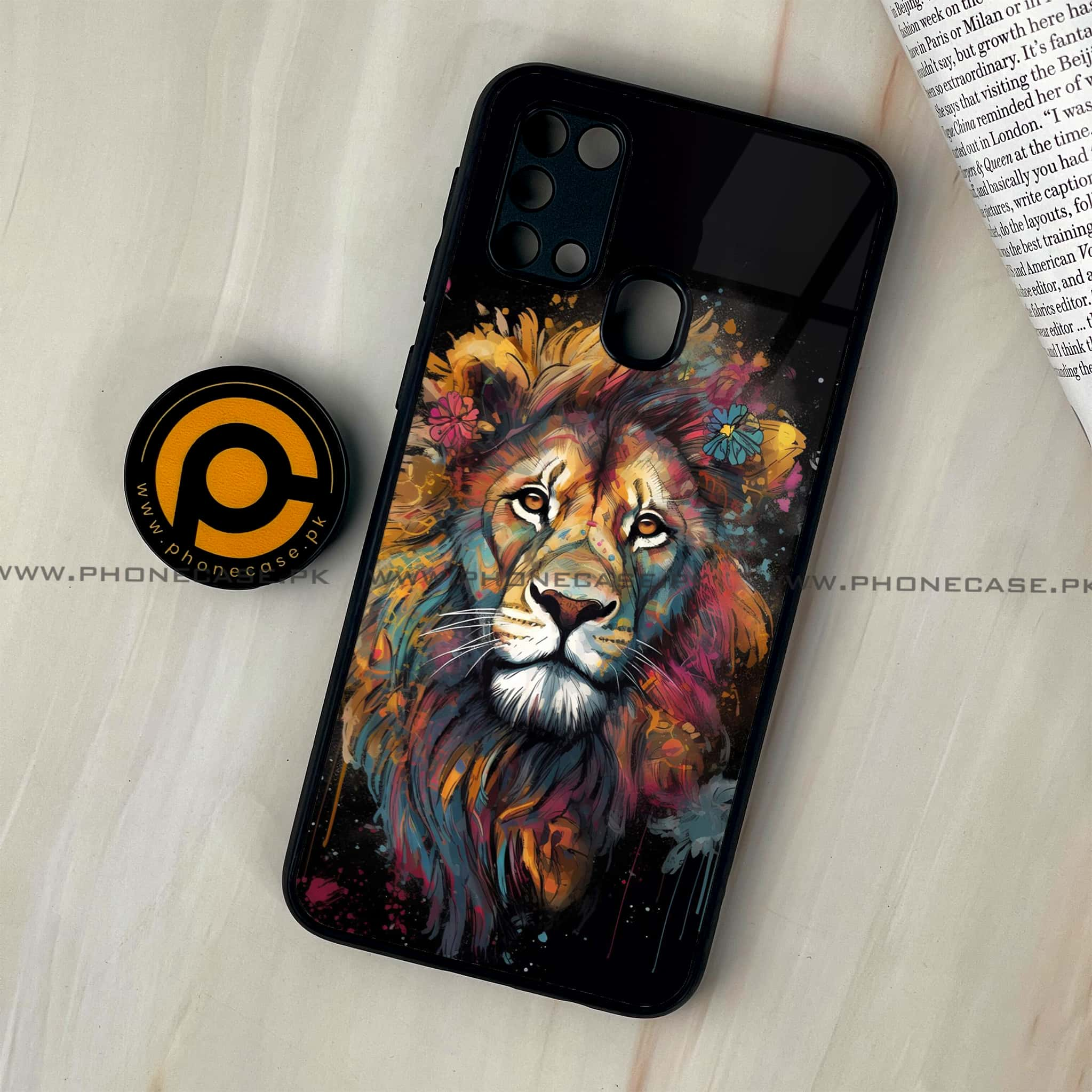 Galaxy M31 - Tiger 2.0 Series - Premium Printed Glass soft Bumper shock Proof Case