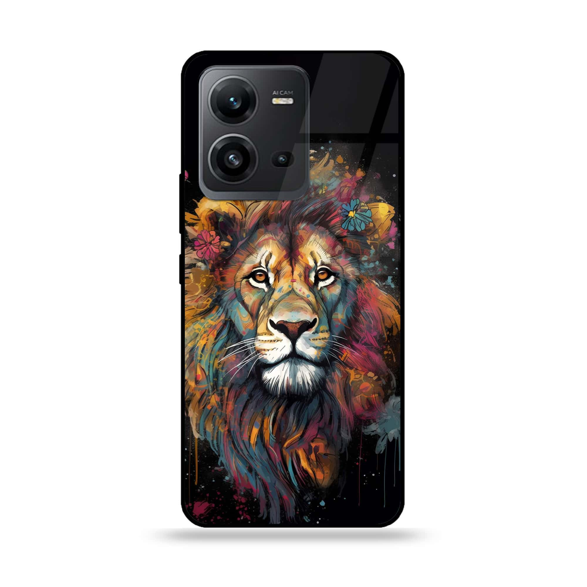 Vivo V25e - Tiger 2.0 Series - Premium Printed Glass soft Bumper shock Proof Case