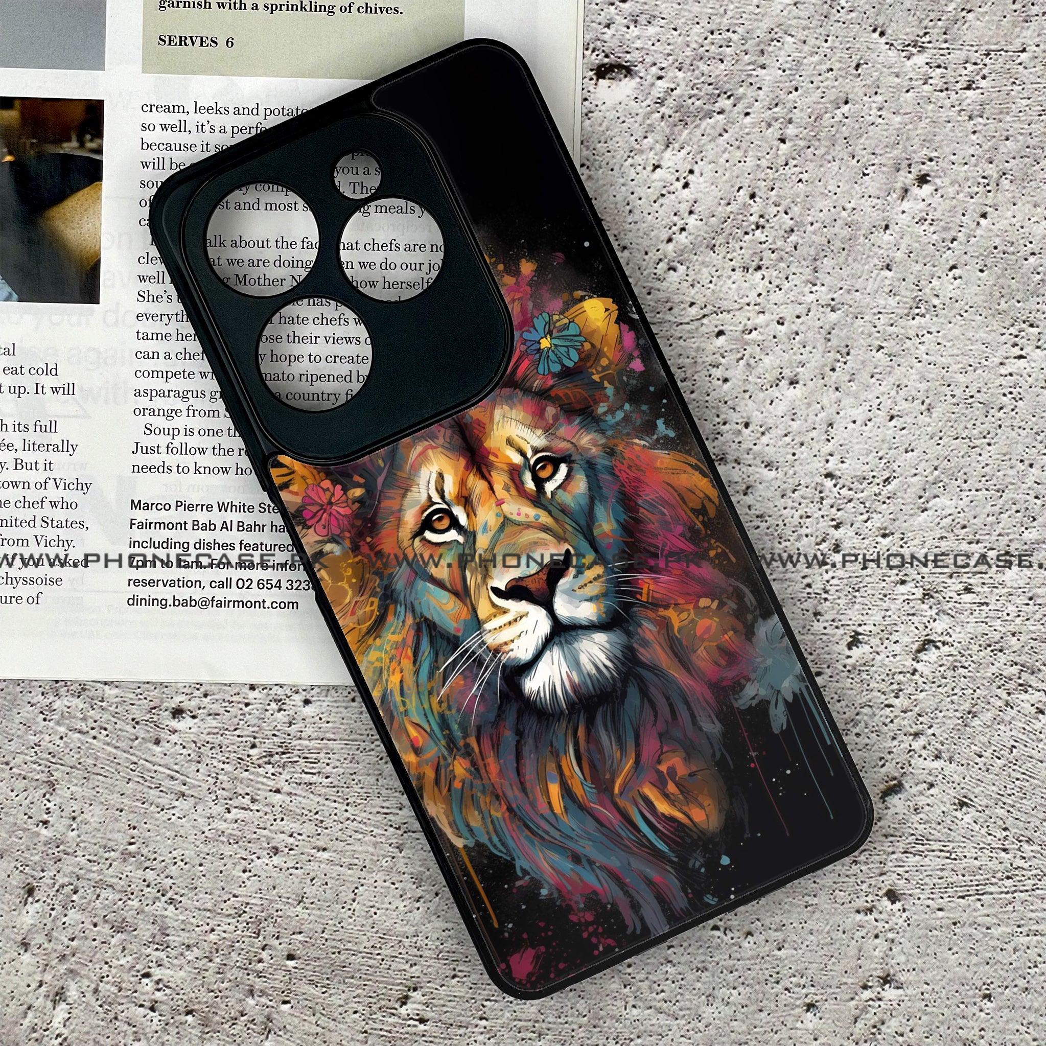 Infinix Hot 40 - Tiger 2.0 Series - Premium Printed Glass soft Bumper shock Proof Case