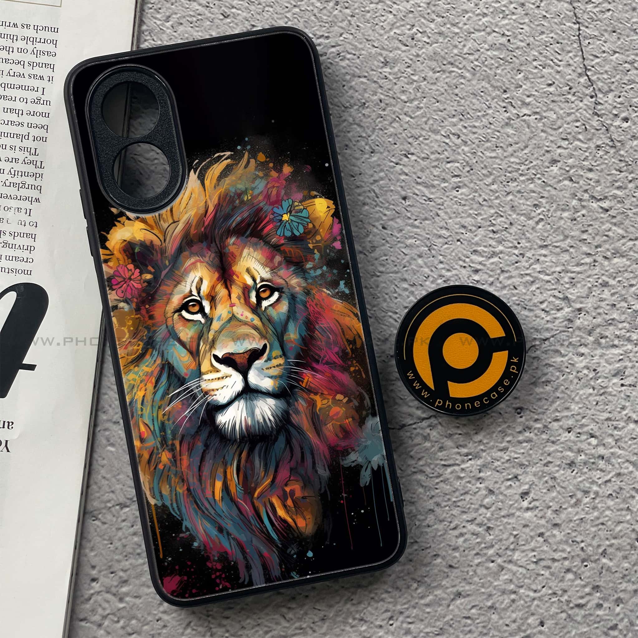 Oppo A18 4G - Tiger 2.0 Series - Premium Printed Glass soft Bumper shock Proof Case
