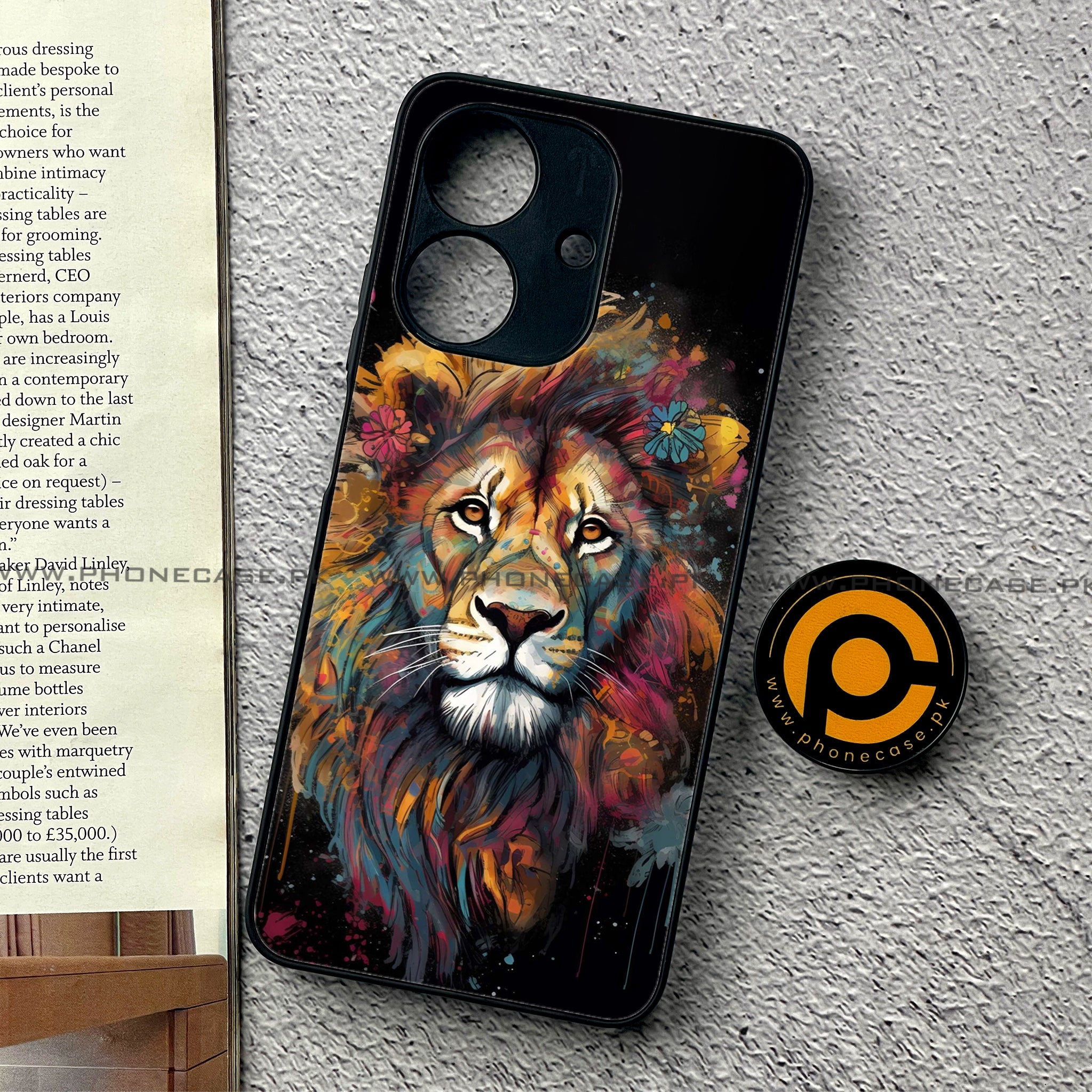 Realme Note 60 - Tiger 2.0 Series - Premium Printed Glass soft Bumper shock Proof Case