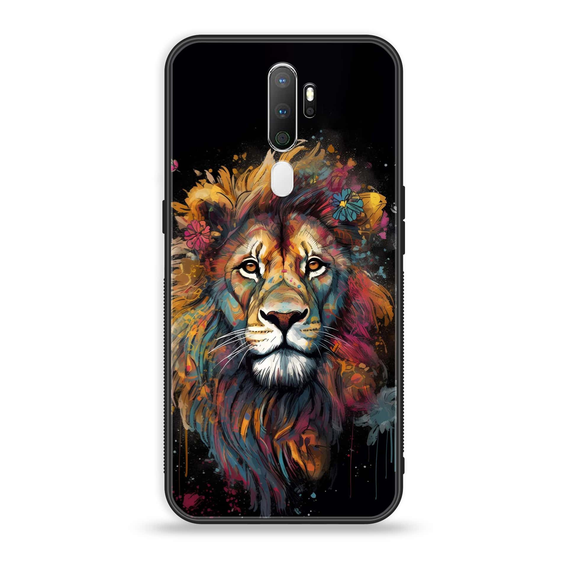 Oppo A5 2020 - Tiger 2.0 Series - Premium Printed Glass soft Bumper shock Proof Case