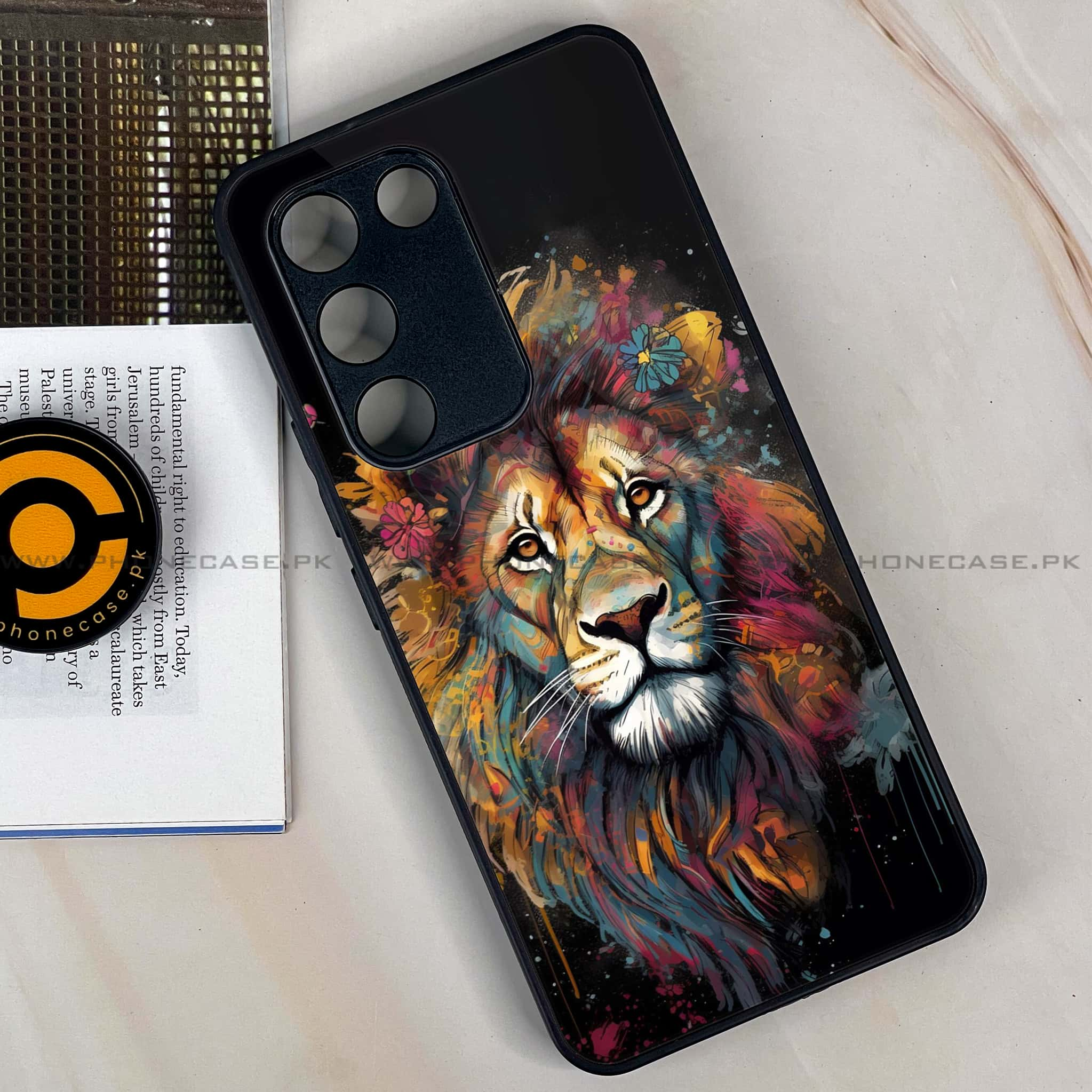 Vivo Y100 - Tiger 2.0 Series - Premium Printed Glass soft Bumper shock Proof Case