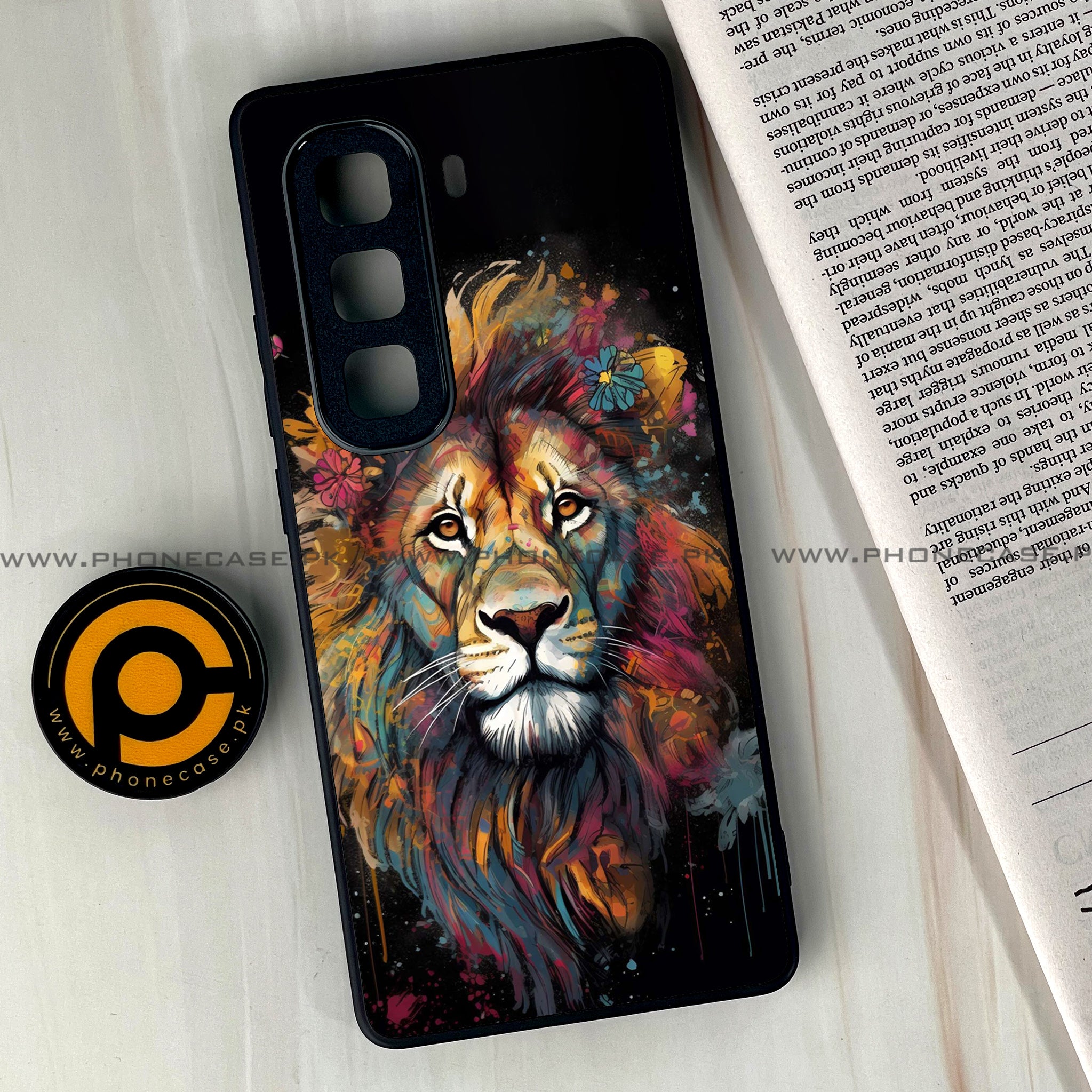 Infinix Hot 50 Pro Plus - Tiger 2.0 Series - Premium Printed Glass soft Bumper shock Proof Case