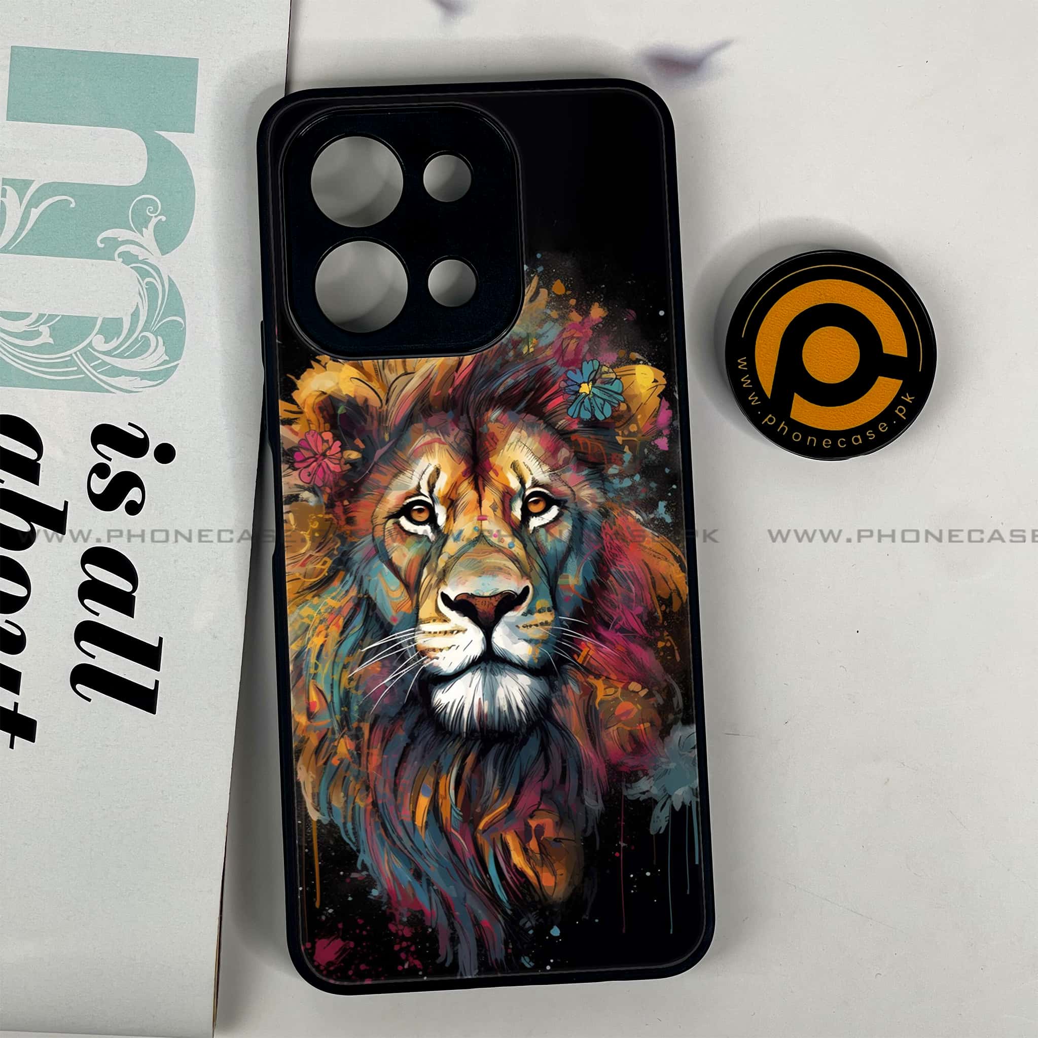 Vivo Y28 - Tiger 2.0 Series - Premium Printed Glass soft Bumper shock Proof Case