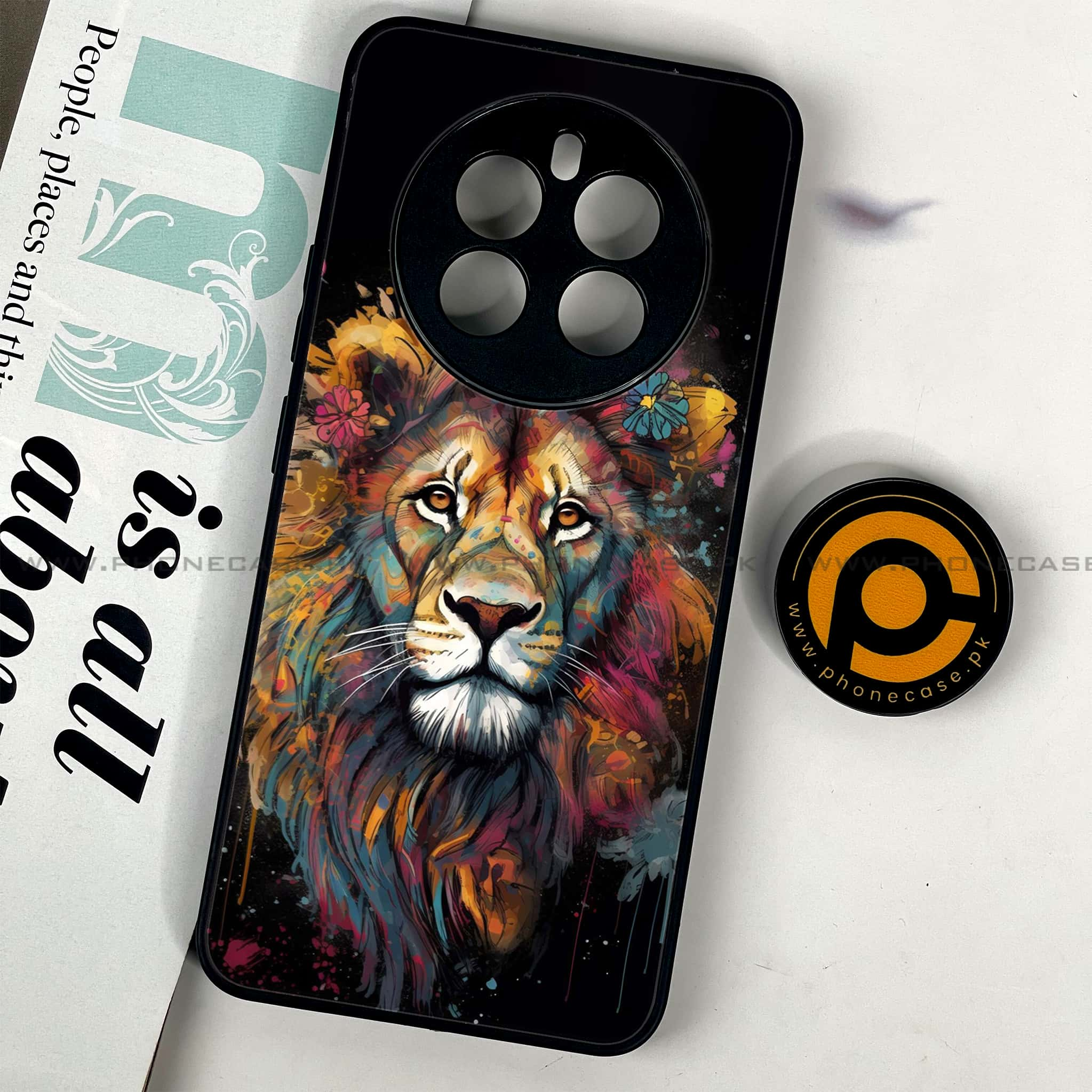 Realme 12 - Tiger 2.0 Series - Premium Printed Glass soft Bumper shock Proof Case