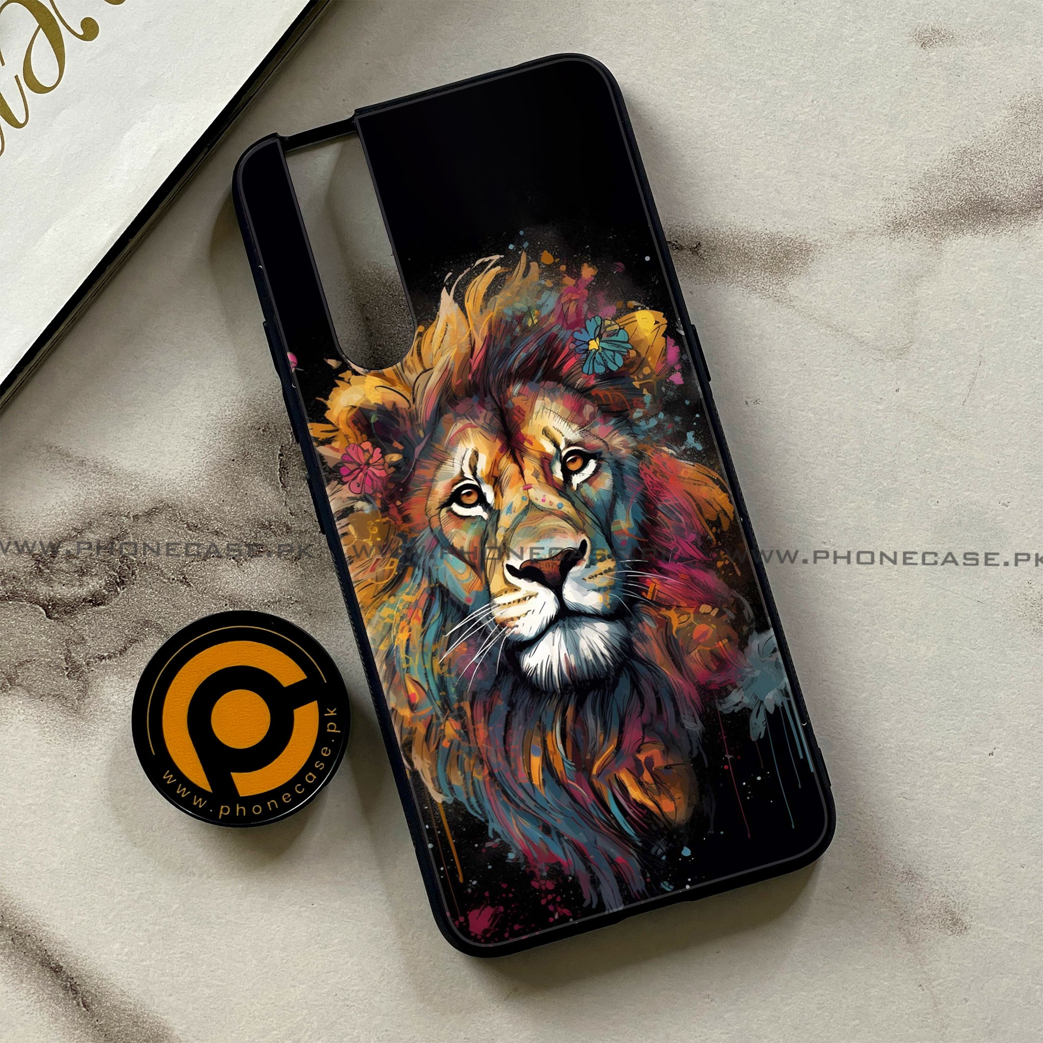 Vivo V15 Pro - Tiger 2.0 Series - Premium Printed Glass soft Bumper shock Proof Case