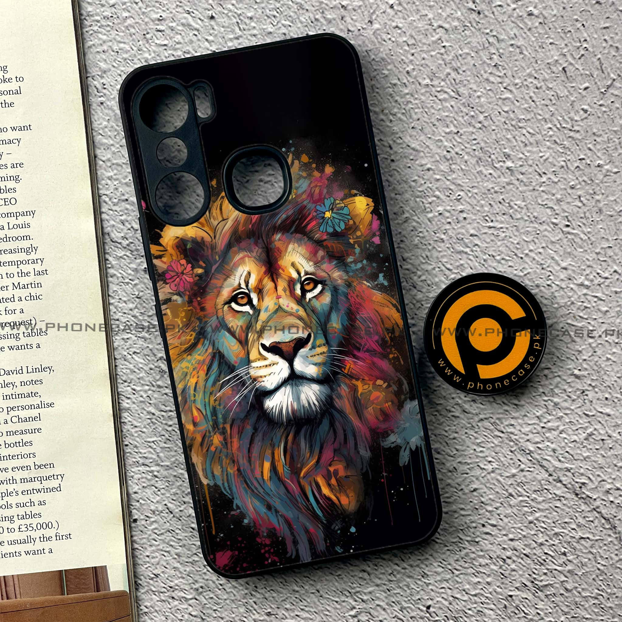 Infinix Hot 12 Pro - Tiger 2.0 Series - Premium Printed Glass soft Bumper shock Proof Case