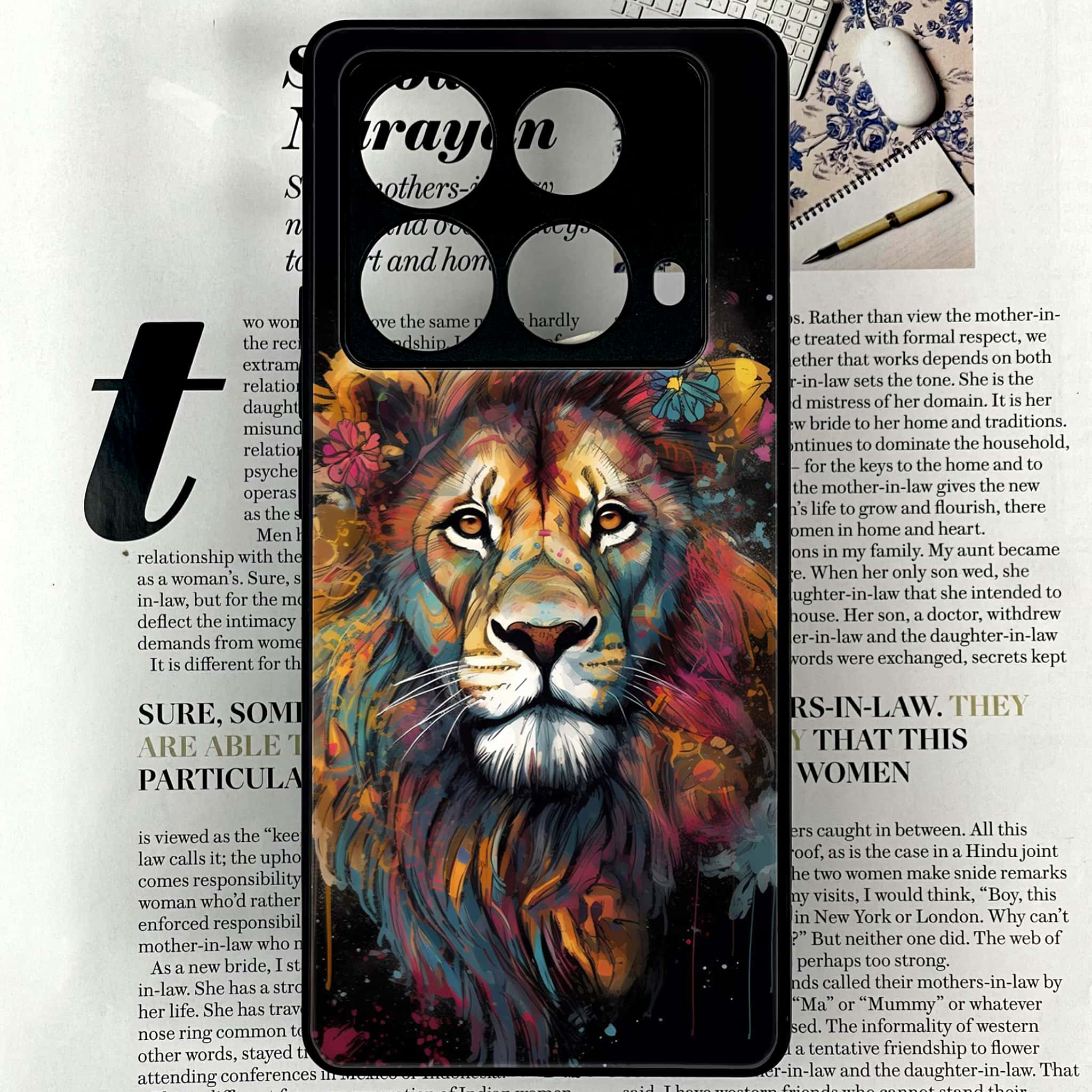 Infinix Note 40 4G - Tiger 2.0 Series - Premium Printed Glass soft Bumper shock Proof Case