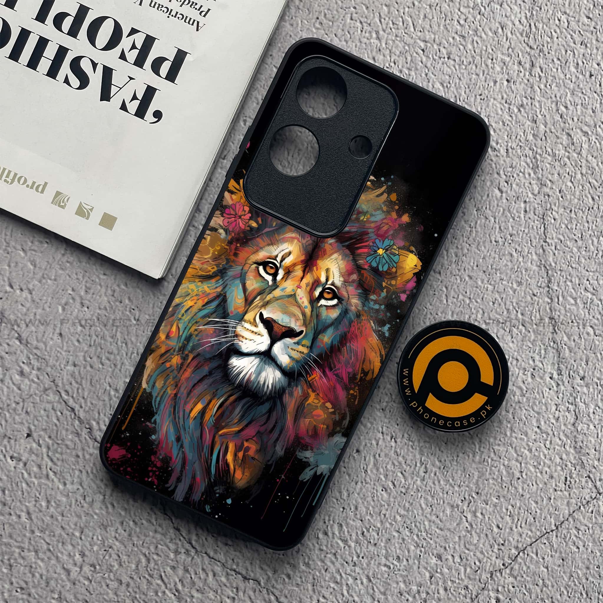 Realme Note 60x - Tiger 2.0 Series - Premium Metal  Printed soft Bumper shock Proof Case