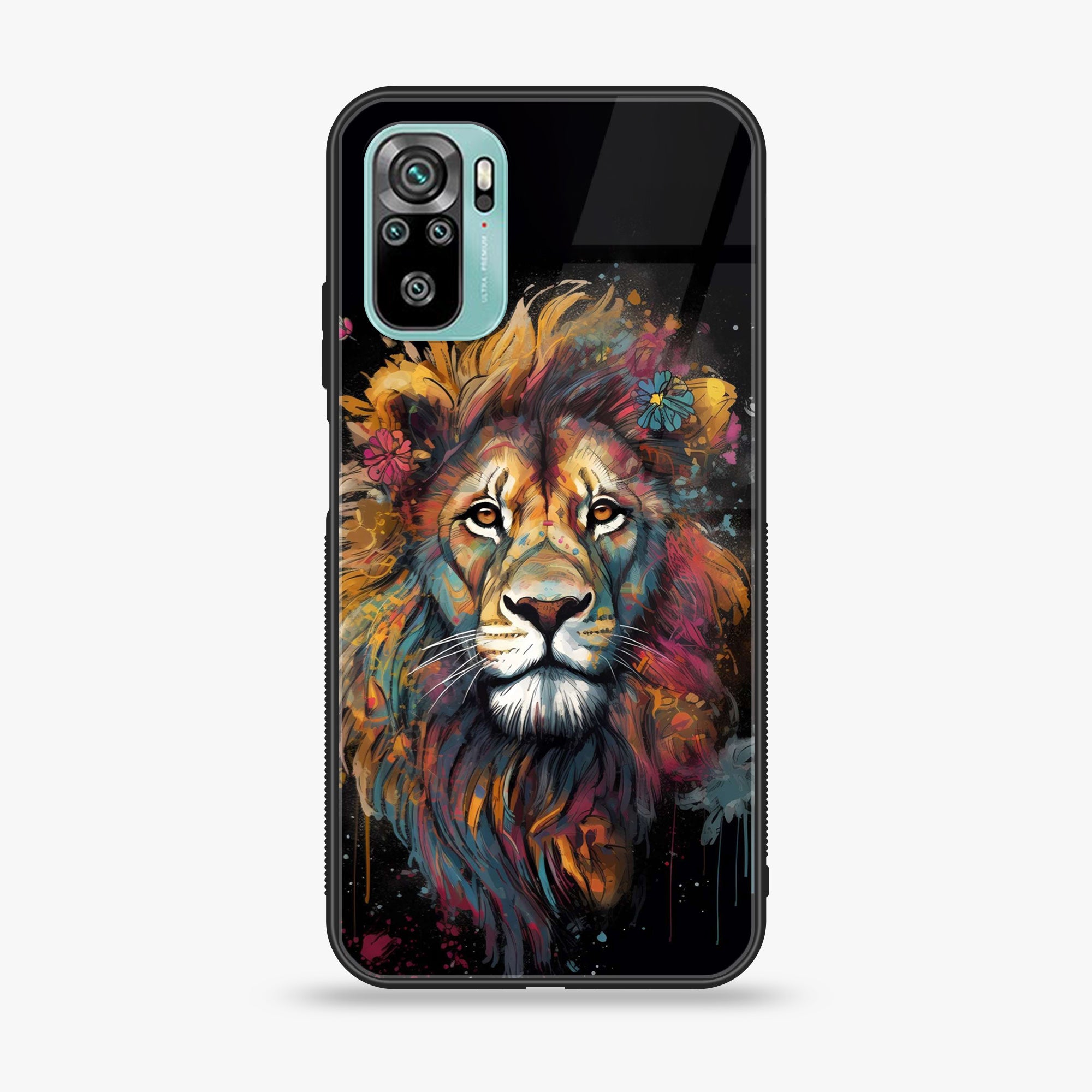 Redmi 10 - Tiger 2.0 Series - Premium Printed Glass soft Bumper shock Proof Case