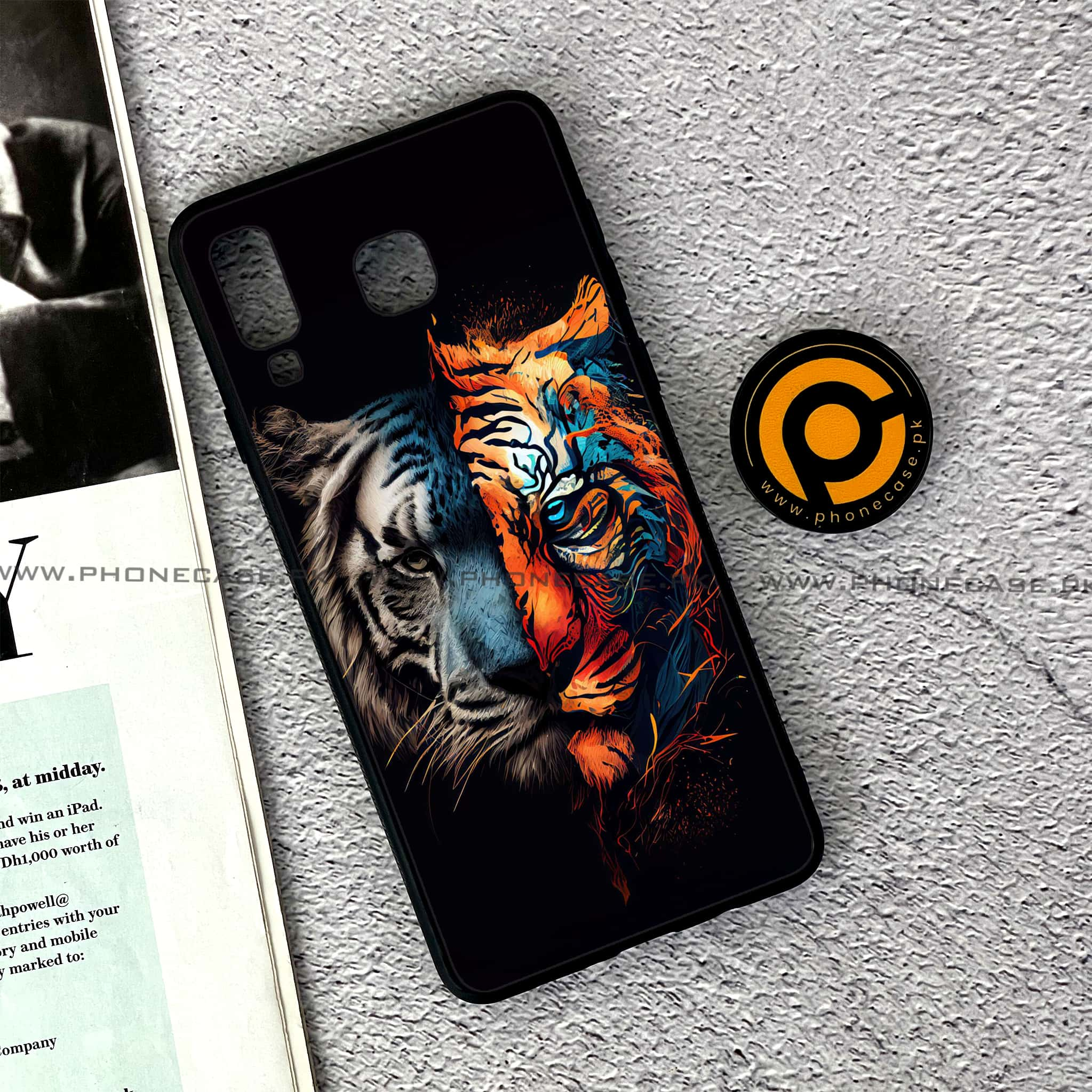 Samsung Galaxy A8 Star(A9 Star) - Tiger 2.0 Series - Premium Printed Glass soft Bumper shock Proof Case