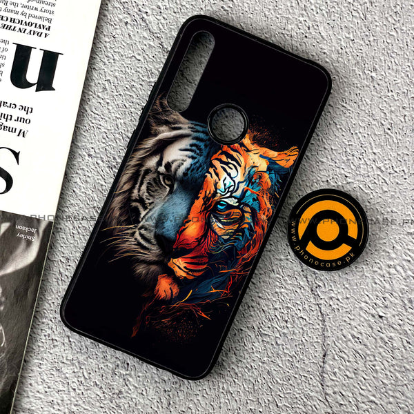 Huawei Y9 Prime (2019) - Tiger 2.0 Design 1 - Premium Printed Glass soft Bumper shock Proof Case CS-21601