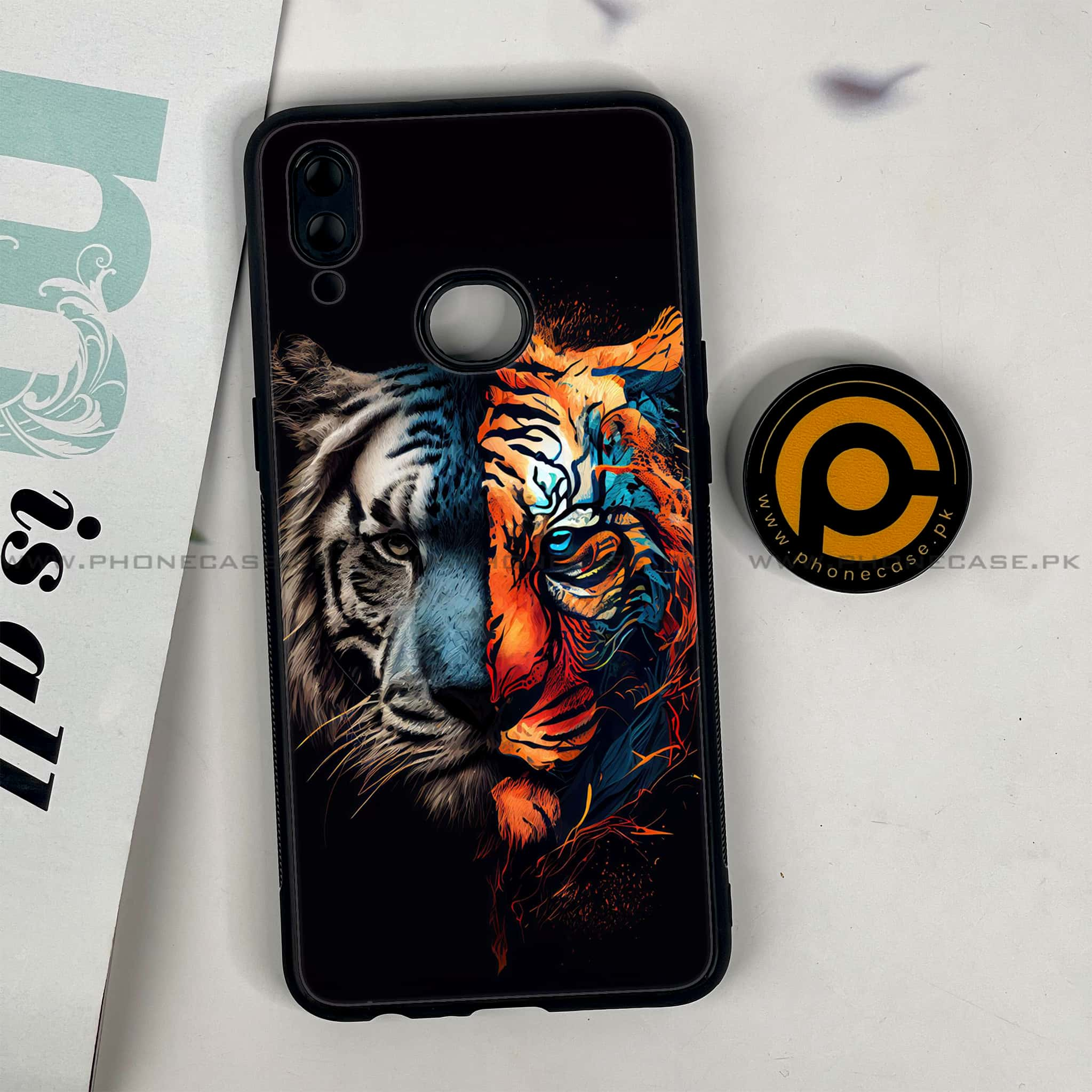 Galaxy A10s - Tiger 2.0 Series - Premium Printed Glass soft Bumper shock Proof Case