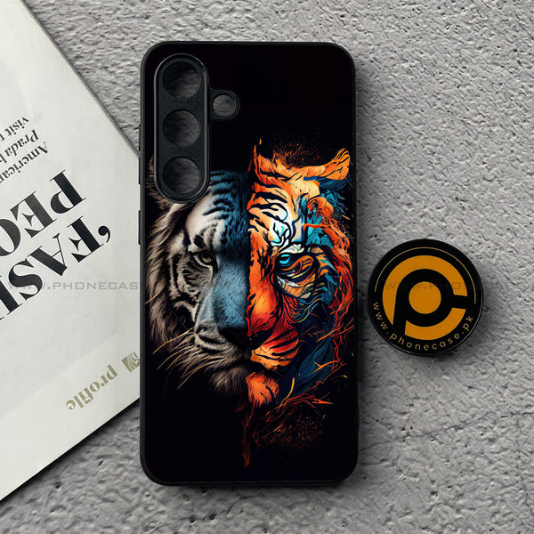 Samsung Galaxy S25 - Tiger 2.0 Series - Premium Printed Glass soft Bumper shock Proof Case