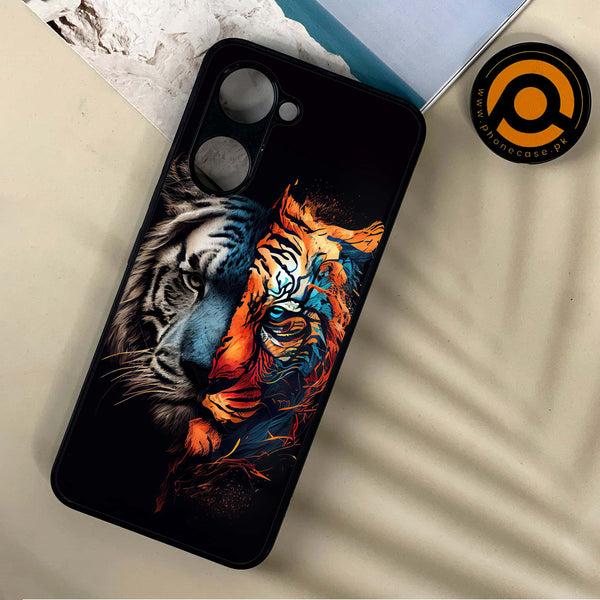 Vivo Y03 / Y18 / Y03T - Tiger 2.0 Design 1  - Premium Printed Metal soft Bumper shock Proof Case  CS-35535