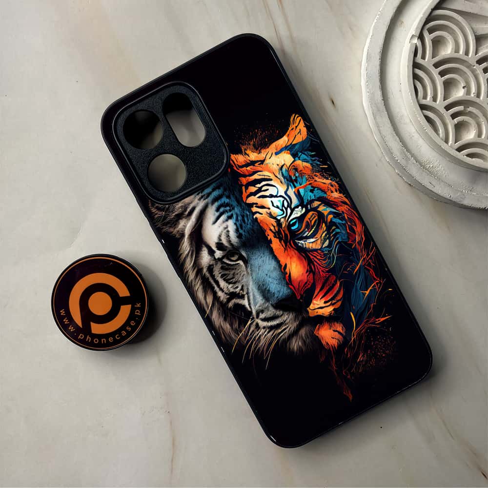 Oppo Reno 14F - Tiger 2.0 Series - Premium Metal Printed Soft Bumper Shockproof Case