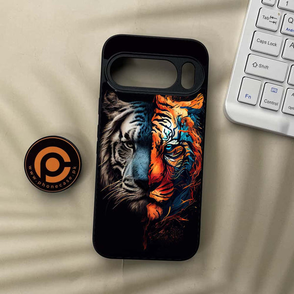 Google Pixel 10 Pro  - Tiger 2.0 Series - Premium Metal Printed soft Bumper Shock Proof Case
