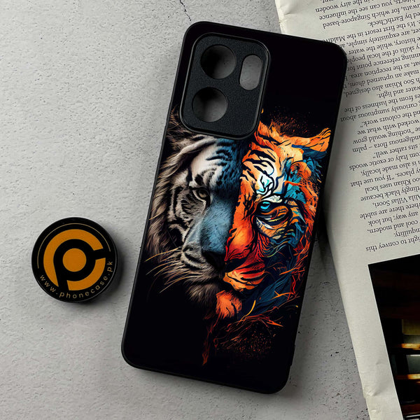 Oppo A5x - Tiger 2.0 Series - Premium Metal Printed Soft Bumper Shockproof Case