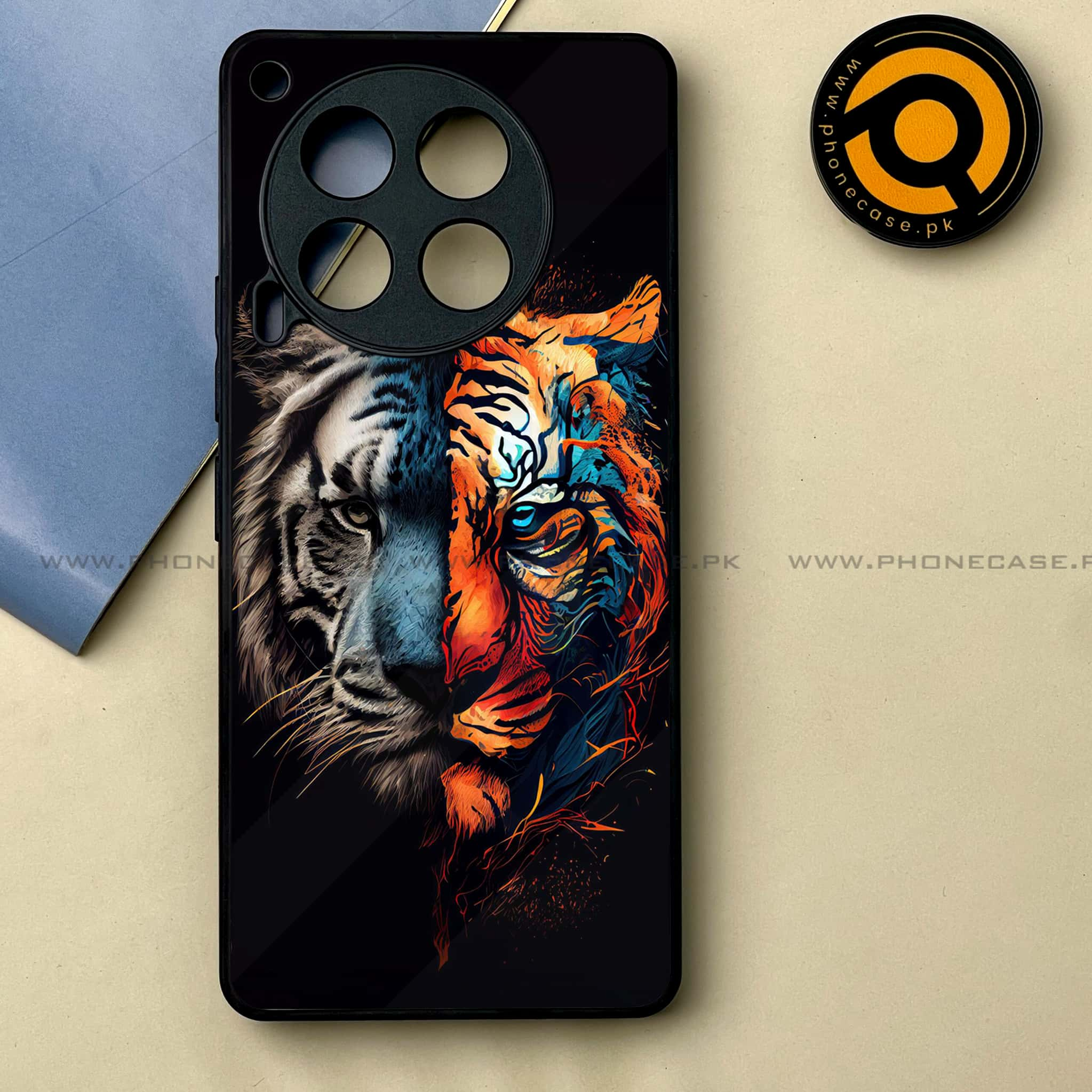 Tecno Camon 30 - Tiger 2.0 Series -  Premium Printed Metal soft Bumper shock Proof Case