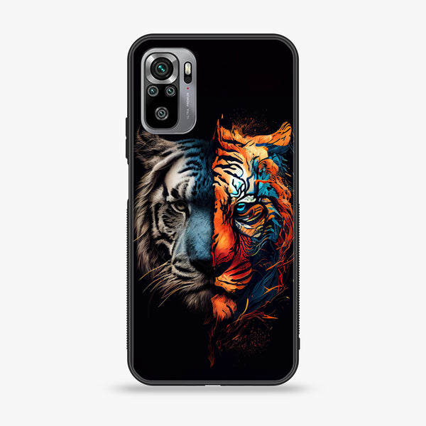 Xiaomi Redmi Note 10S- Tiger 2.0 Series - Premium Printed Glass soft Bumper shock Proof Case