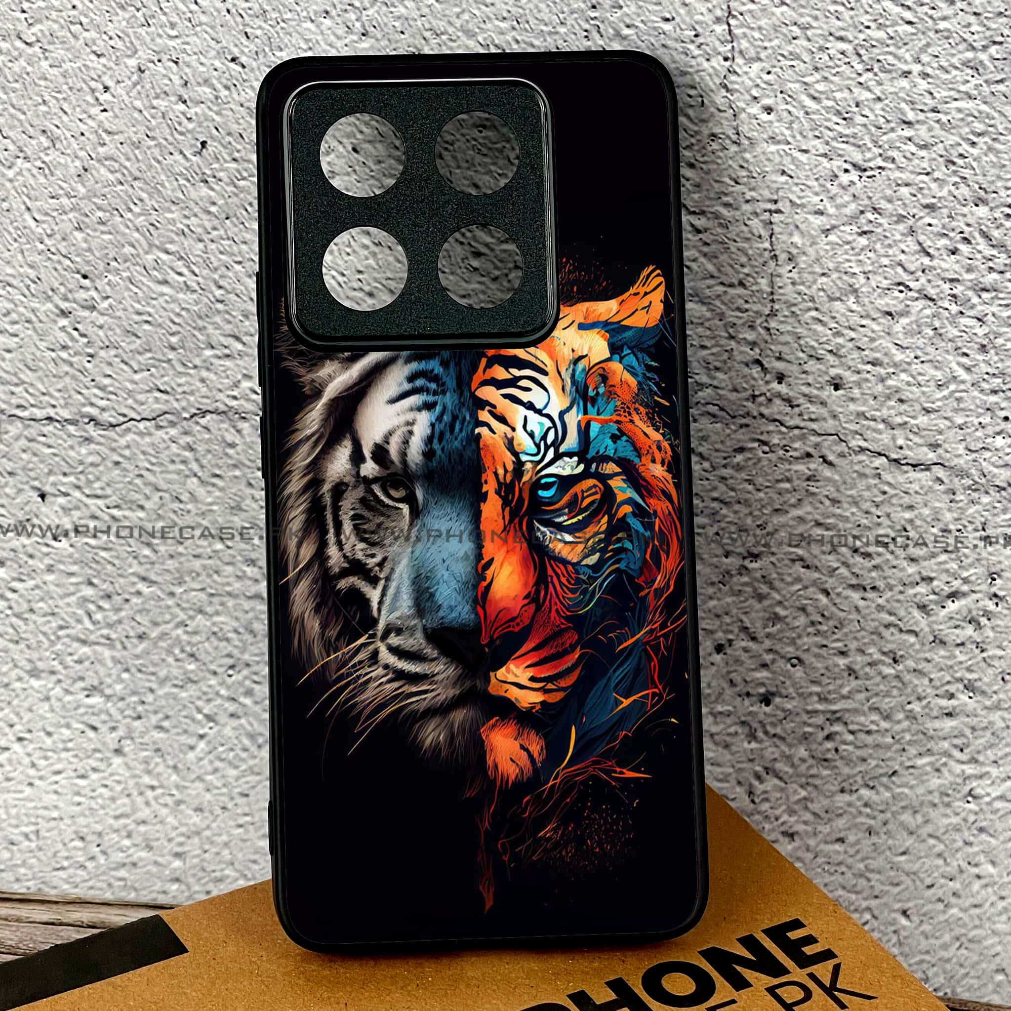 Xiaomi 14T Pro - Tiger 2.0 Series - Premium Printed Glass soft Bumper shock Proof Case