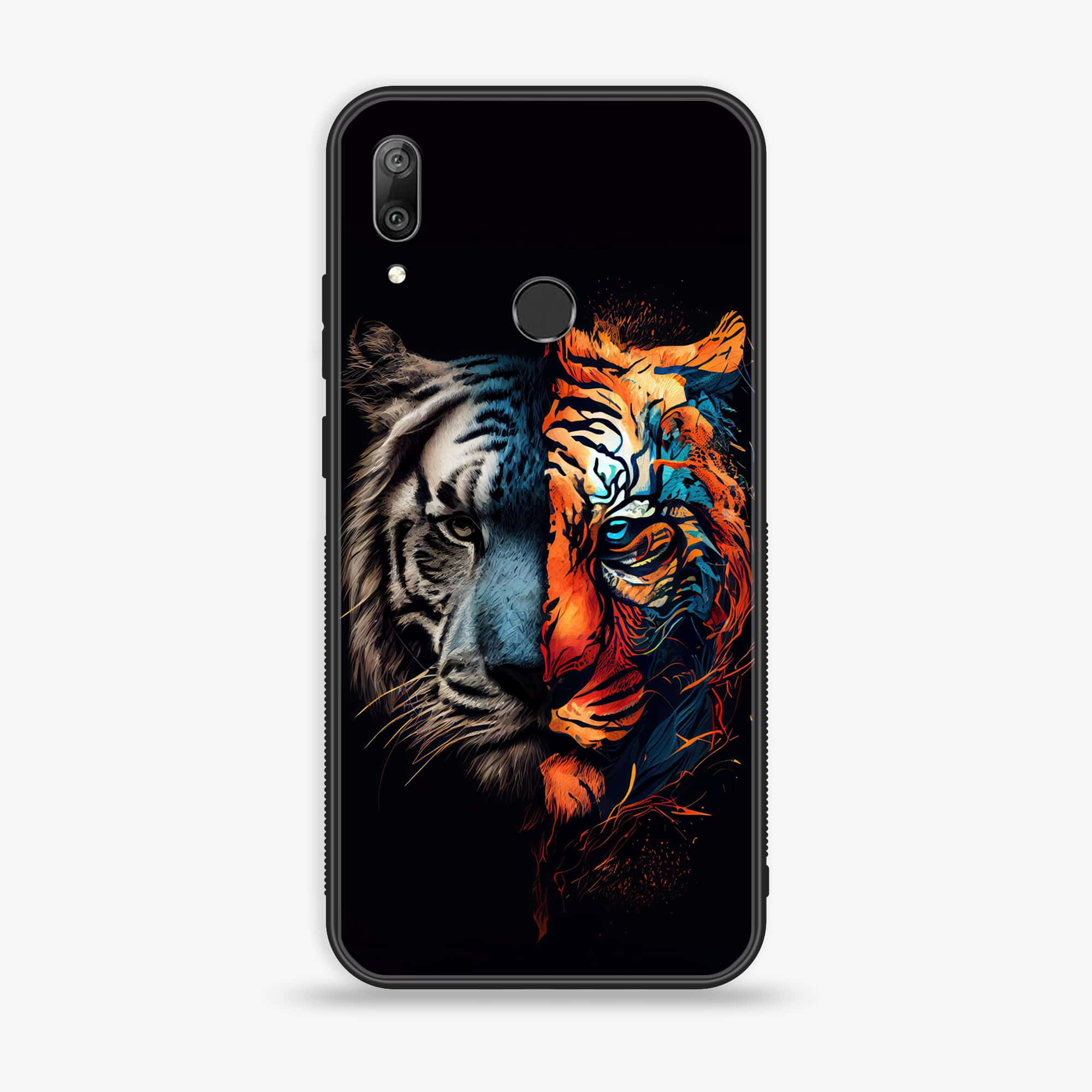 Huawei Y7 Prime (2019) - Tiger 2.0 Series - Premium Printed Glass soft Bumper shock Proof Case