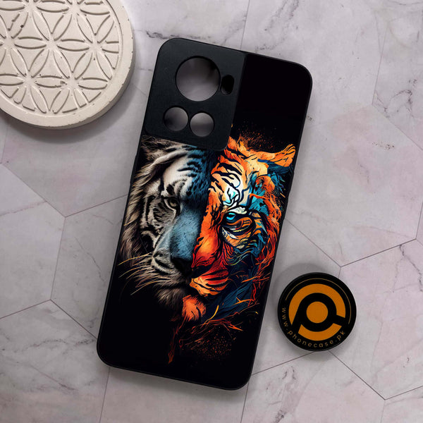 OnePlus 10R -  Tiger 2.0 Series - Premium Metal Printed soft Bumper shock Proof Case
