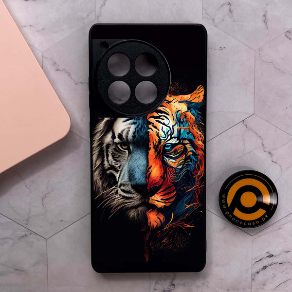 OnePlus 12R - Tiger 2.0 Series - Premium Metal Printed soft Bumper shock Proof Case